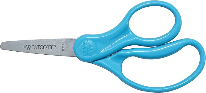 Westcott Right- & Left-Handed Scissors For Kids, Back to School, Classroom Supplies, 5-Inch Pointed Safety Scissors, Assorted, 6 Pack (16455)