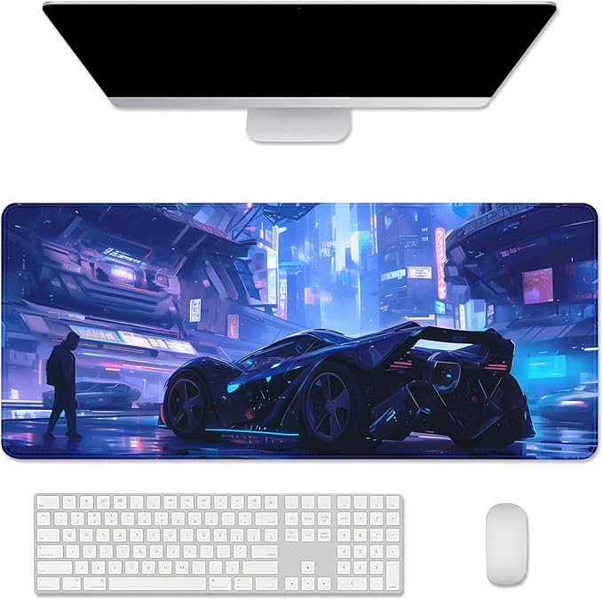 Cool Car Mouse Pad Desk Mat Large Gaming Mouse Pad Desk Cover Mat,Long Mousepad with Stitched Edge Non-Slip Rubber Base for Computer Keyboard Laptop PC (27.5X11.8 in)