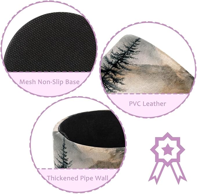 Watercolor Mountain Deer Circular Pen Holder, Pen Cup Makeup Brush Holder, Design for School, Home and Stationary Supplies (3.9 x 3.1 Inches)