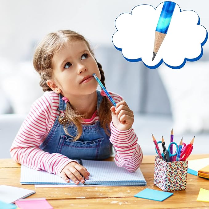 Chinco Wooden Pencil with Eraser for Kids Colorful Pencils Bulk Writing Fun Assorted Novelty Kids Fun School Supplies for Classroom Gifts Teacher Student School Supplies