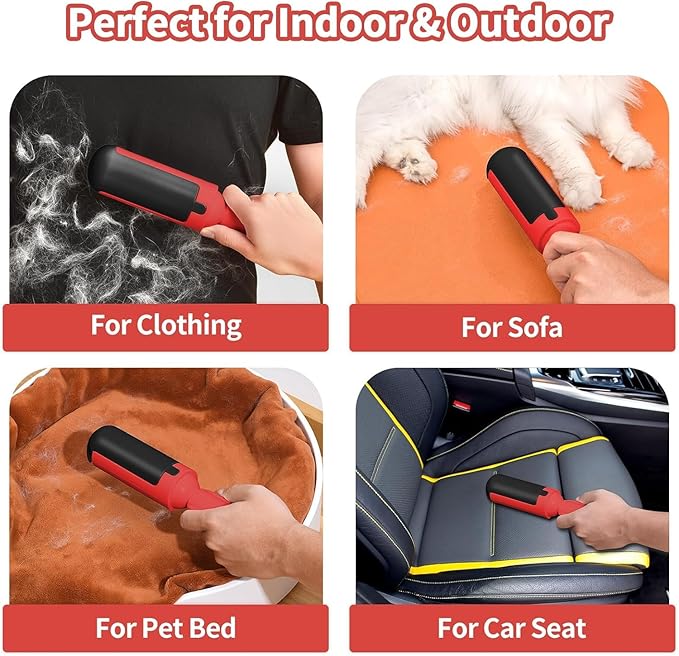 Pet Hair Remover Roller- Pet Hair Removal Tool with Strong Grip for Effortless Cleaning- Pet Hair Roller Lifts Fur from Clothes, Furniture & Car- Keep Your Home Fur-Free with Easy Cat Hair Lint Roller
