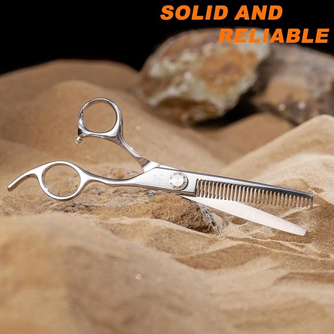 High-end Professional Hair Scissors Thinning Shears Barber Hair Cutting Teeth Shears Hairdressing Texturizing Scissor 6 Inch Stainless Steel Alloy For Women Men Kids Salon Hairdresser & Home