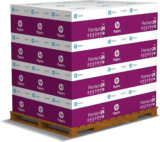 HP Printer Paper | 8.5 x 11 Paper | Premium 24 lb | 32 Case Pallet - 160,000 Sheets | 100 Bright | Made in USA - FSC Certified | 112400P