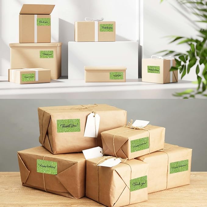 2.25"x1.25" Holographic Thermal Labels Stickers, Glitter Direct Thermal Printer Labels, Waterproof Self-Adhesive Address Shipping Label Stickers, 300 Sheet/ 1 Roll, Holographic Shiny Green