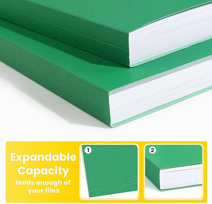SUNEE File Folders, 120 Pack Manilla Folders 8.5 x 11, Colored File Folders Home Office School Supplies for Documents Files Paper, Green