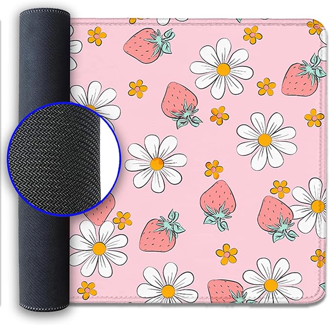 Strawberry Pink Mouse Pad - Large, 27.5X11.8 in, Gaming Mouse Pad and Desk Mat for Computer, Office, Home Work