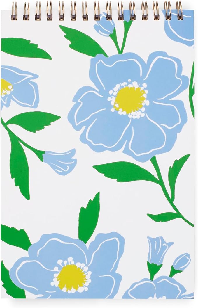 kate spade new york Small College Ruled Notebook, Top Spiral Notebook with 112 Pages, 8.5" x 5.5" Writing Pad, Sunshine Floral