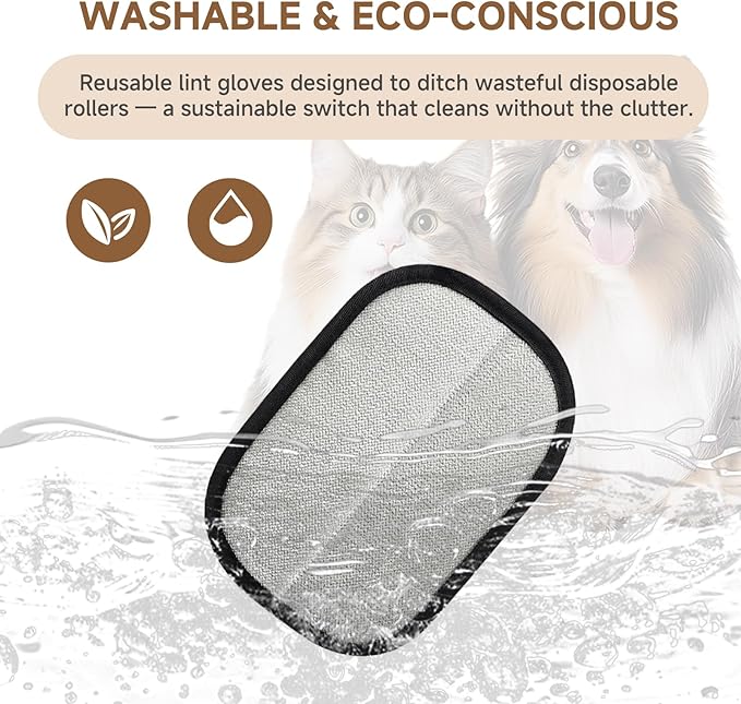 NEBALASTE 3Pcs Pet Hair Remover Gloves Brush for Dogs & Cats,Electrostatic Reusable Pet Hair Remover Tool for Laundry,Clothing,Couch,Carpet,Car Seat,Upgraded Animal Fur Removal Tool
