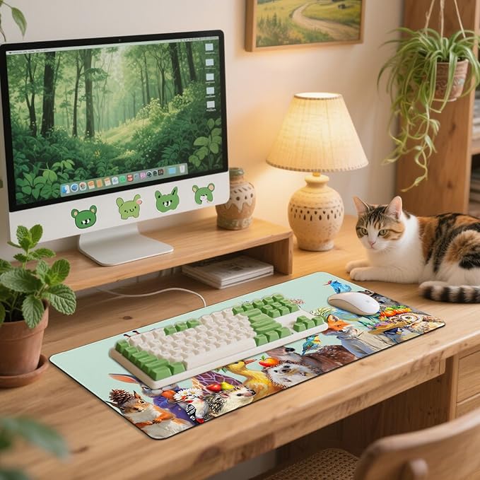 Vimorco Desk Mat for Desktop, Big Extended Gaming Mouse Pad Keyboard Mat 31.5" x 15.7", Waterproof Desk Pad Mousepad, XXL Computer Pad, Animal Party