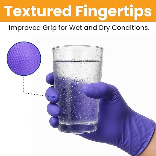 SAFEWAY Nitrile Gloves, 2000 Ct, Large, Powder-Free, Latex-Free, All-Purpose, Professional Disposable Gloves with Textured Fingertips for Medical Use, Food Prep, Cleaning, Tattoo & More
