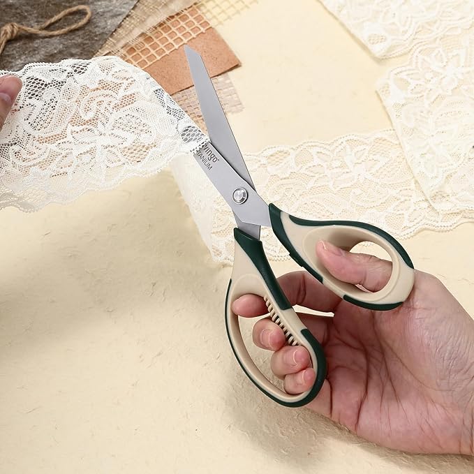 LIVINGO 3 Pack Office Scissors All Purpose – Titanium Coated Blades, Ergonomic Colorful Handles, Sharp Heavy Duty Shears for Home, Office, and Craft Use