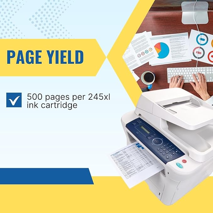 245XL Ink Cartridge Replacement for Canon 245XL Black Ink PG-245 Compatible with Pixma MX490 MX492 MG2522 MG3022 MG2520 TS3100 TS3122 TS3300 TS3322 TR4522 Printer (1 Black Pack)