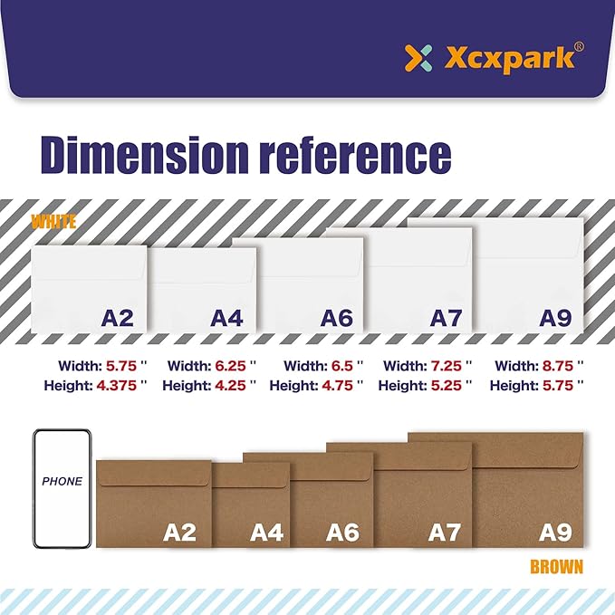 100 Qty Printable A7 Invitation Envelopes 5.25X7.25 inches Cards, Self Seal 120GSM Brown Kraft Paper Envelopes for Invitations, Papers, Photos, Documents, Wedding, Baby Shower, Easy to Seal