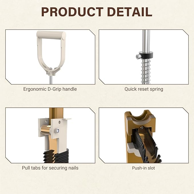 PEX Foamboard Stapler Kit with 1100 Staples, Stand Up PEX Staple Gun for Radiant Floor Heating, 1-1/2" Jam-Free Foamboard Staples Compatible with 1" & 2" Foam Board, Ergonomic D-Grip Handle