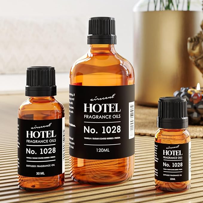 AirScent Hotel Diffuser Oil No. 1028 Inspired by The Seamless Hotel Scent - Premium Fragrance Oil for Ultrasonic and Waterless Diffusers and Crafting - 30 mL, 1 fl oz Glass Bottle with Dropper