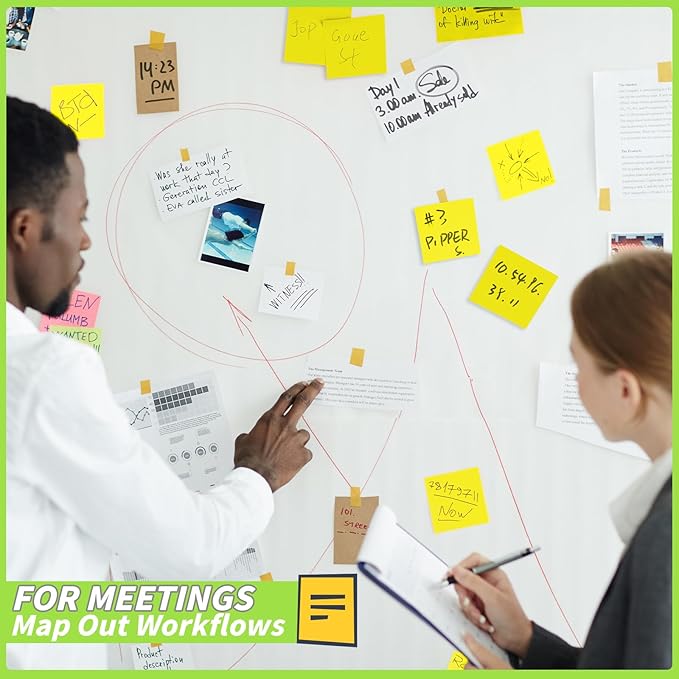 (60Pack) Sticky Notes 3x3, Yellow Sticky Pads, Self-Stick Pads,Self-Stick Pads 75 Sheets/Pad, Easy to Post for Teacher Student School Office Meeting Blank Desk Pads,Total 4500 Sheets