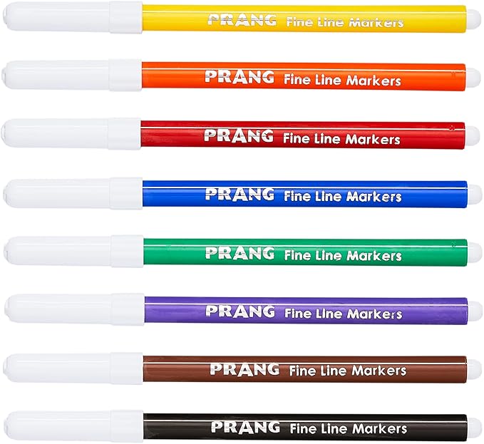 Prang Classic Art Markers, Fine Tip, Assorted Colors, 8 Count