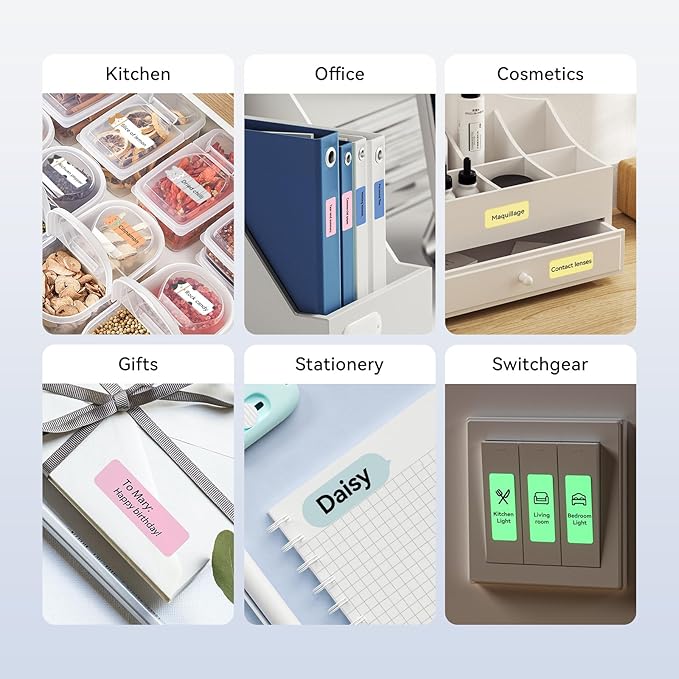 NIIMBOT D11 Label Maker Tape 3 Rolls Adhesive Blue Label Paper 0.47" X 1.57" (12 X 40mm) 160 Labels/Roll, Compatible for NIIMBOT D11 D110 Label Printer, Blue, 3-Roll