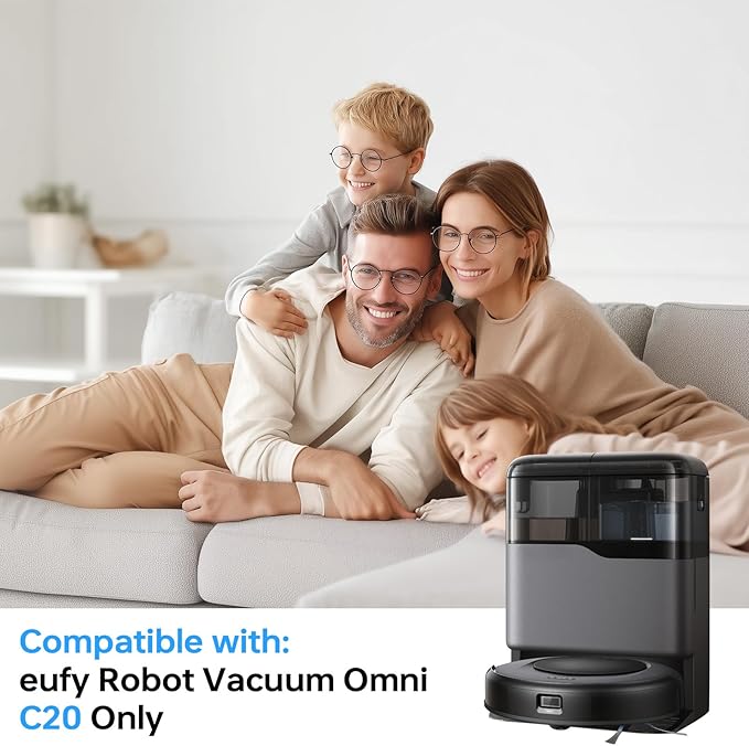 Ancolin 26 PCS Replacement Parts Fit fot Eufy Omni C20 Robot Vacuum Cleaner Accessories Kit, 2 Main Roller Brushs 4 Filters 6 Dust Bags 6 Mop Pads 6 Sidebrushs 1 Cleaning Brush 1 Screwdriver