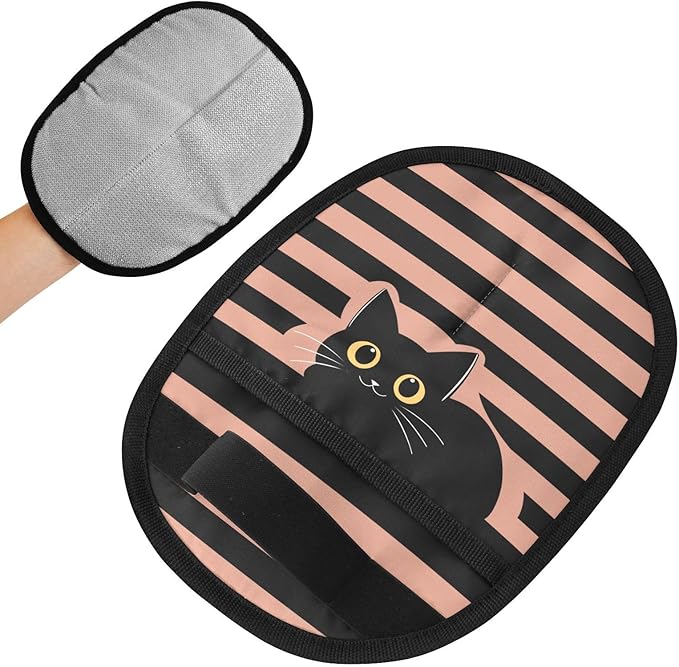 I·D Good Figure Pet Grooming Gloves Reusable Dog & Cat Hair Remover for Furniture, Car Interiors Multi-Surface Deshedding Tool for Carpets, Bedding & Home Cleaning