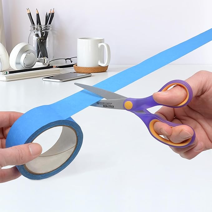 Westcott Non-Stick Student Scissors for Classroom Use, Ideal for Crafting and School Projects, Perfect for Kids Ages 12+, Back to School Supplies, 7-Inch, Assorted Colors