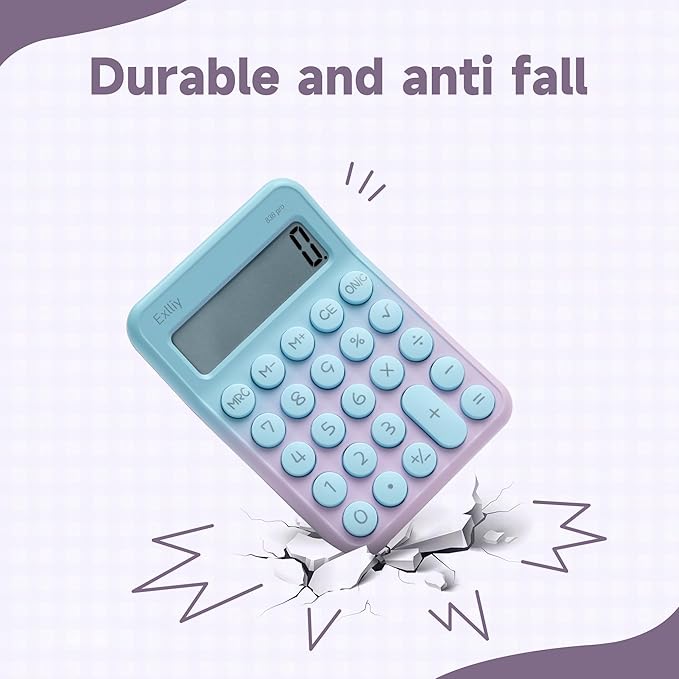Pocket Calculator, Kids 8 Digit Small Desktop, LCD Display, Cute & Aesthetic Mini Calculator (Gradient Purple, S 1 Pcs)