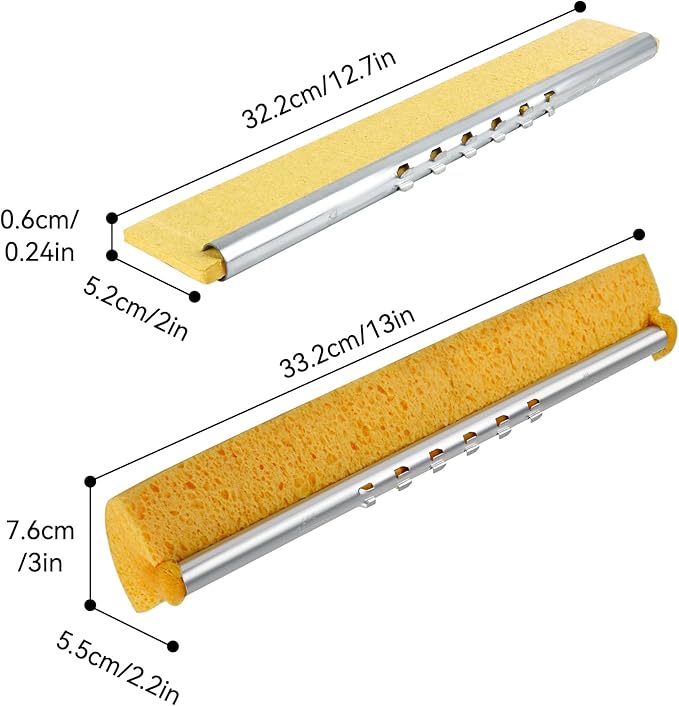 4 Pack of Replaceable Compressed Cellulose Sponge Mop Heads,Size:12.8 Inch(only 4 mop Heads not Include Handle)