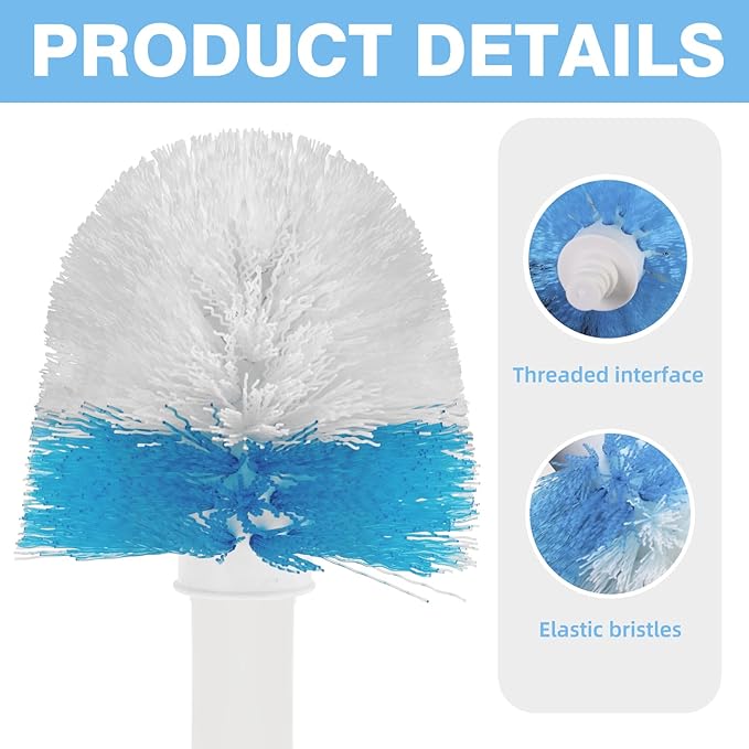 2 Pack Toilet Brush Replacement Head Compatible with OXO Good Grips Toilet Brush, Toilet Brush Refills for OXO Toilet Brush Only, Plastic Toilet Brush Head & Nylon Material