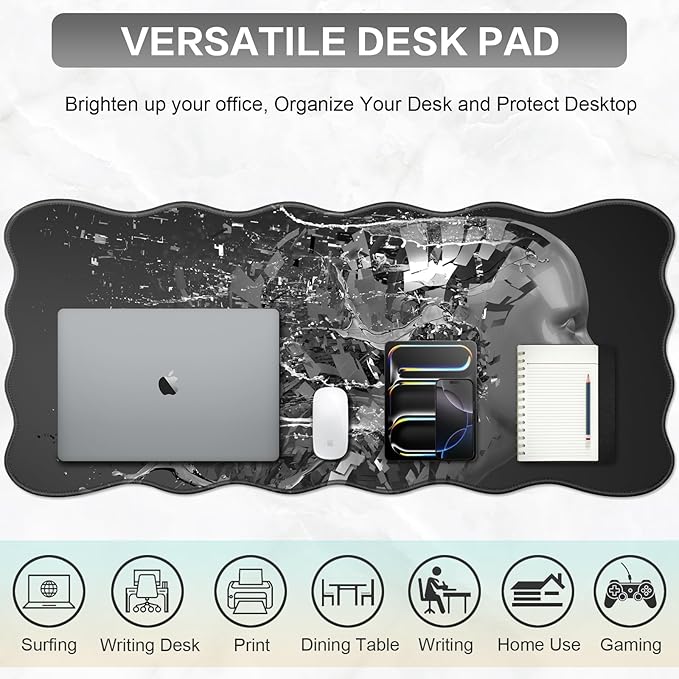Gaming Mouse Pad, Large Mouse Pad XXL 35.4×15.7in, Extended Computer Keyboard Mouse Mat Desk Pad for Laptop with Stitched Edges, Waterproof Mousepad for Gamer Home&Office Women