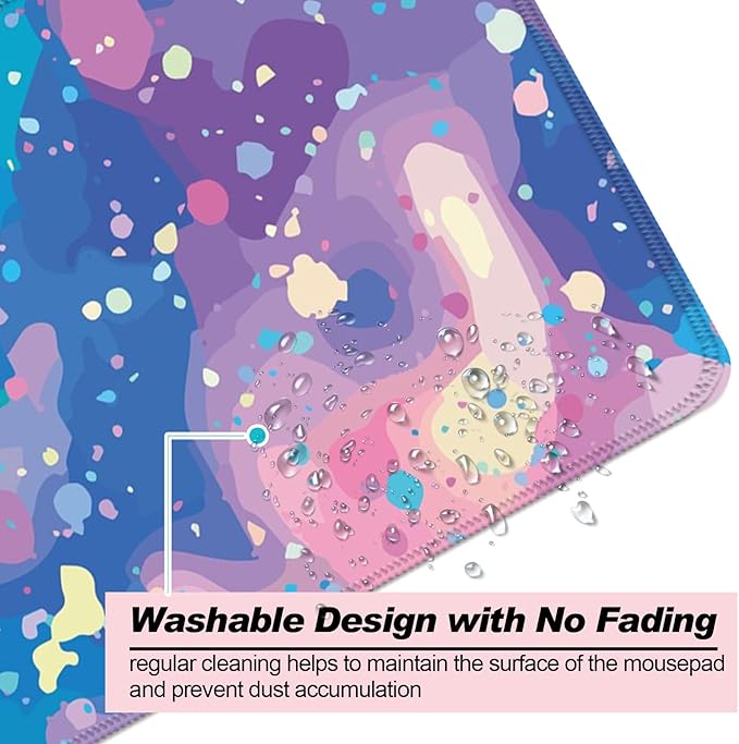 Pretty Abstract Blue Gaming Desk Mat, Computer Keyboard Large Extended Long Mouse Pad for Office and Home, XL (W14)