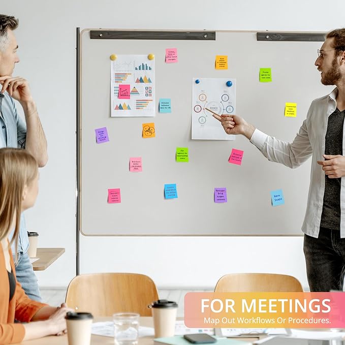 96 Pads Sticky Notes, 1.5x2 inches, Mini Soft Paste Self-Stick Note, 12 Colors Small Sticky Pads Perfect for Office, Study, and Home Life Organization-96 Pack