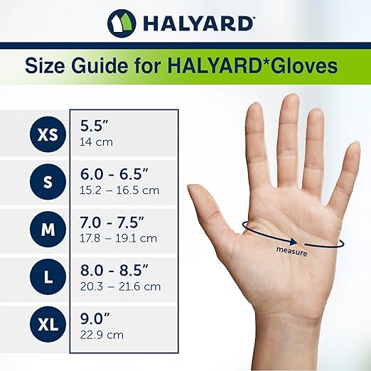 HALYARD Sterling SG Nitrile Powder-Free Exam Gloves, 3.7 mil, 9.5 Inches, Gray, X-Large, 41662 (Box of 230)