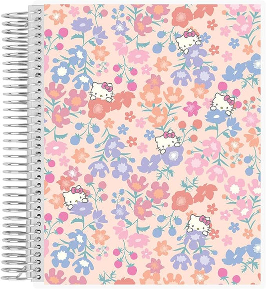 Erin Condren 7" X 9" Spiral Bound Productivity Notebook, Hello Kitty Meadows, Functional 160 Lined Page and 80Lb Thick Paper Spiral Notebook, Stickers Included