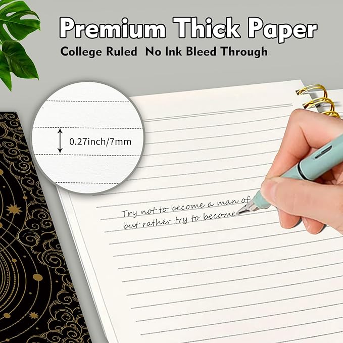 Spiral Journal Notebook,Strong TwinWire Binding with Premium Paper for Girl Women,Cool Funny 120 Pages,100gsm A5 College Ruled NotebookJournal,Perfect for Gifts Nurse Teacher Women(Cute Moon Sun)