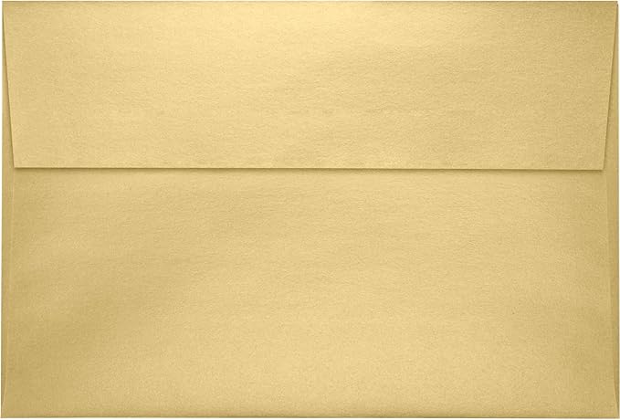 LUXPaper A8 Invitation Envelopes | Peel & Press | 5 1/2" x 8 1/8" | Blonde Metallic | 80lb. Text | 50 Qty