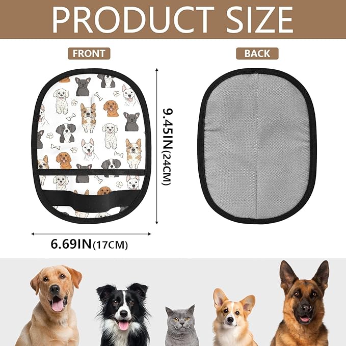I·D Good Figure Pet Grooming Gloves Reusable Dog & Cat Hair Remover for Furniture, Car Interiors Multi-Surface Deshedding Tool for Carpets, Bedding & Home Cleaning