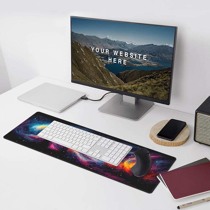 Galaxy Extended Big Mouse Pad Large,XL Gaming Mouse Pad Desk Pad,31.5x11.8inch Long Computer Keyboard Mouse Mat Mousepad with 3mm Non-Slip Base for Home Office Work
