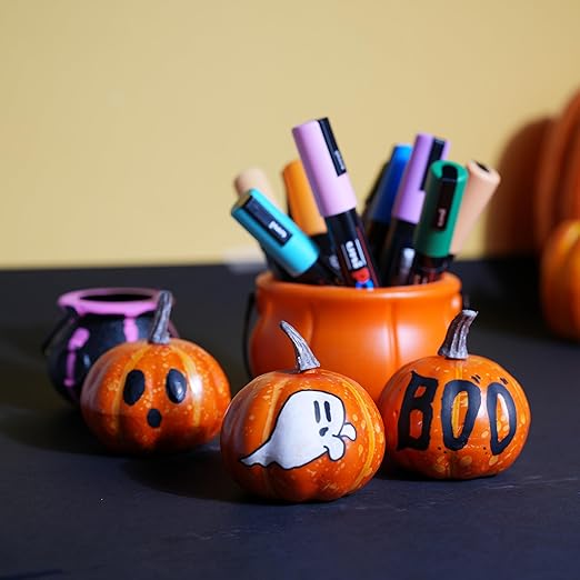 Uni Posca Paint Markers, 5M Medium Acrylic Markers with Reversible Tips, Art Supplies For Fabric, Metal, Glass, Rocks, Wood and Canvas, Assorted Colors, Set of 29