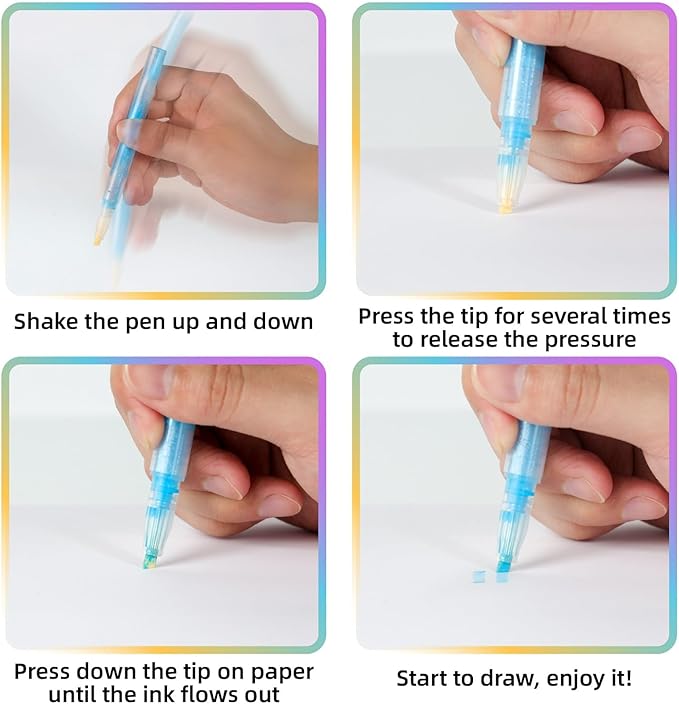 Glitter Highlighters Assorted Colors,10 Pack Metallic MultiColor Pastel Highlighters,Cute Glitter Multi Colored Highlighter Markers Pens for Planner,Journaling,Scrapbooking supplies