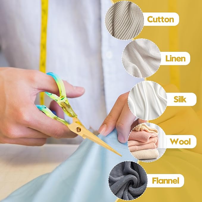 Honagu Premium Acrylic Handle Scissors -Stainless Steel Blades, Precision Cutting, Ergonomic Design, Ideal for Home, Office, and Craft Use - 2 Pack, Red+Blue