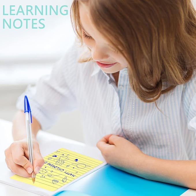 Thenshop 20 Pieces Lined Sticky Notes 4x6 Pastel Ruled Post Stickies Sticky Note Pads Memo Pads for Home Office Supplies, 50 Sheets/Pad(Mixed Colors)