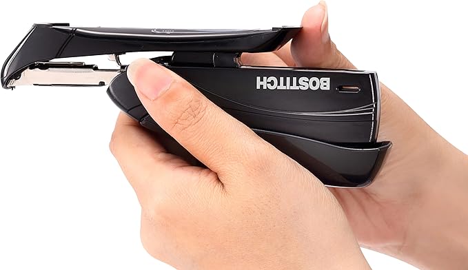 Bostitch Office Inspire Stapler, 15 Sheet Capacity, One Finger Use, No Effort, Spring Powered Stapler, Black (Pack of 2)