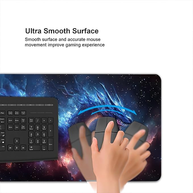 Dragon Desk Mat Gaming Mouse Pad Universe Galaxly Star Nebulae XL Mouse Pad Large Mousepad Extended Laptop Keyboard Mat Gaming Desk Pad Mouse Mat Office Computer Keyboard Laptop Home 31.5"x11.8"