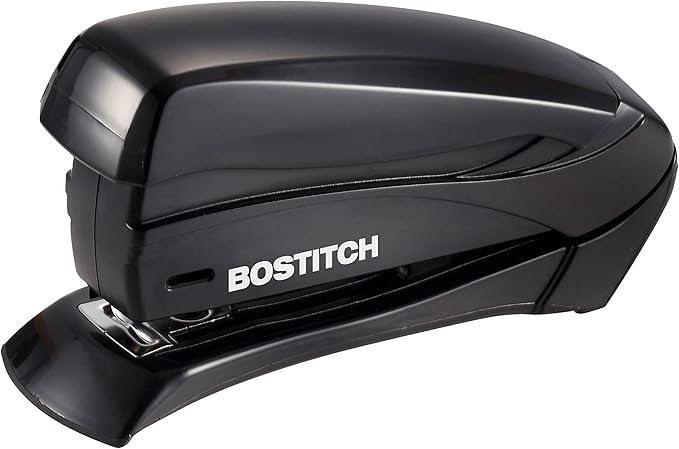 Bostitch Office Inspire Stapler, 15 Sheet Capacity, One Finger Use, No Effort, Spring Powered Stapler, Black (Pack of 2)