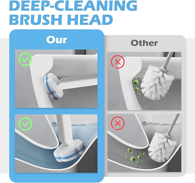 Disposable Toilet Brush Cleaning System, 2pcs Wands with 104pcs Replacement Heads, Stick for Toilet Cleaning,Wands with Refills Pads, Wall Mounted Toliet Wand for Bathroom, Toilet Brush and Holder Set