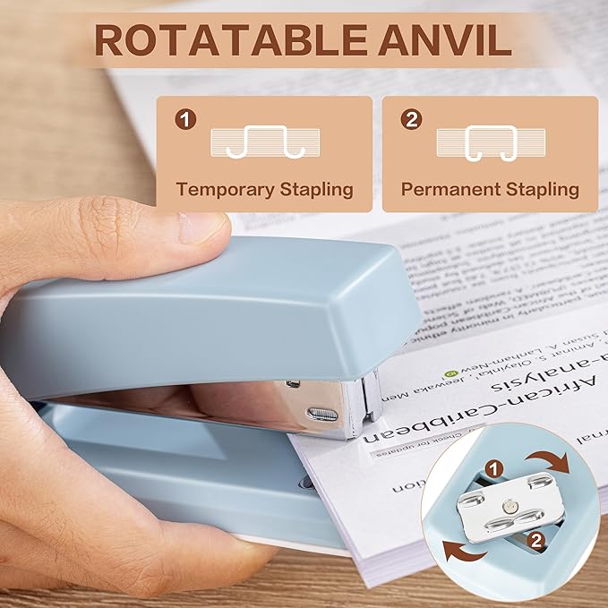 Deli Stapler, 12 Pack Staplers with 12000 Staples and 12 Staple Removers, Staplers for Desk, 25 Sheet Capacity, Blue