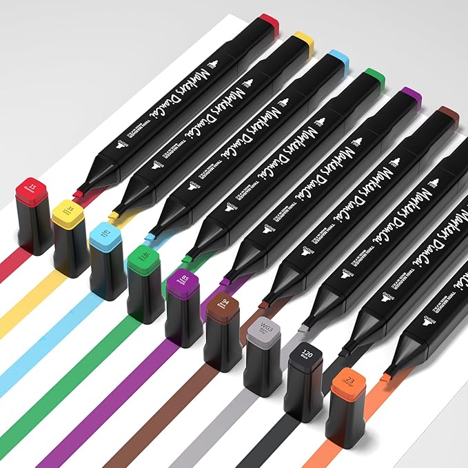 wyewye Alcohol Markers set 120 colors,Painting Pens for Artists,Dual Tip Permanent Art Marker for Kids,Drawing Art Pens for Adults,Sketch Marker for Drawing Journal Note Doodle