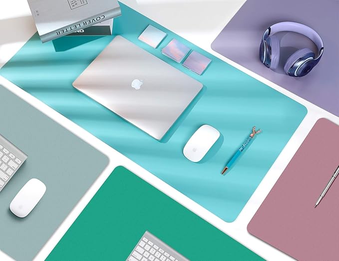 Aothia Leather Desk Pad Protector, Mouse Pad, Office Desk Mat, Non-Slip PU Leather Desk Blotter, Laptop Desk Pad, Waterproof Desk Writing Pad for Office and Home (Brown,36" x 17")