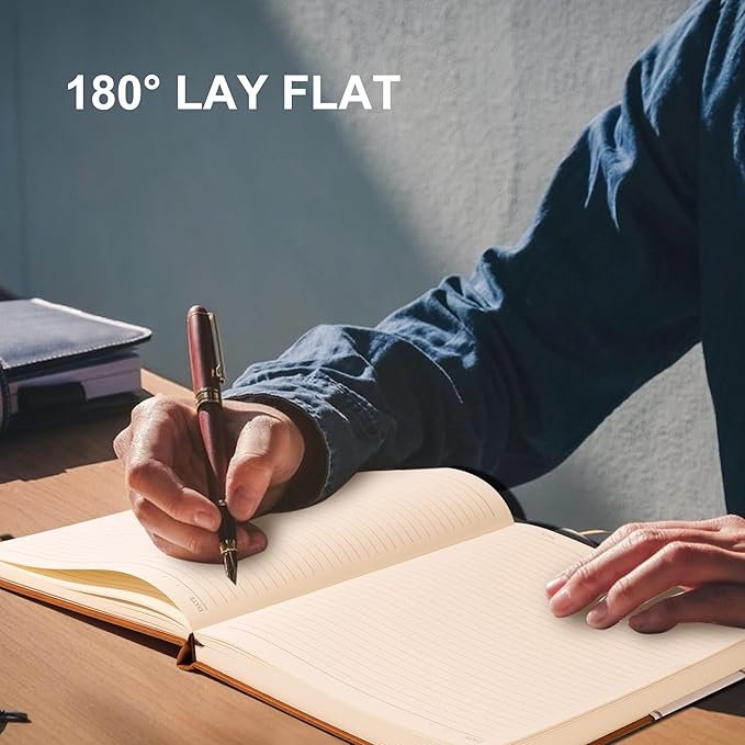 CAGIE 2 Pack Journals for Men Women- Journaling Notebooks Journals Leather for Writing Work Diary A5 Hardcover Thick