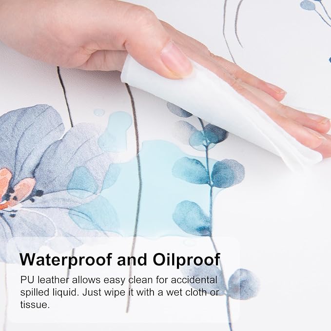 QIYI Large Mouse Pad, Floral Desk Mat for Desktop, Women Girls PU Leather Waterproof Gaming Mousepad, Computer Laptop Flower Desk Accessories Protector Writing Pad for School Office Home 31.5" x 11.8"